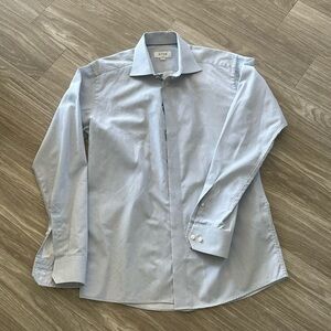 Men’s ETON Long Sleeve Slim Dress Shirt Geometric 41/14 Sz L 100% Cotton